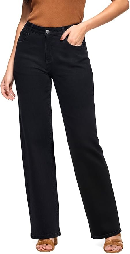 Cold front, warm welcome for Lightweight Sweatshirt — Zpiuo Straight Leg Jeans for Women - High Waisted Wide Leg, Y2K Loose Fit Denim Pants with Pockets 90s Black, Size 8