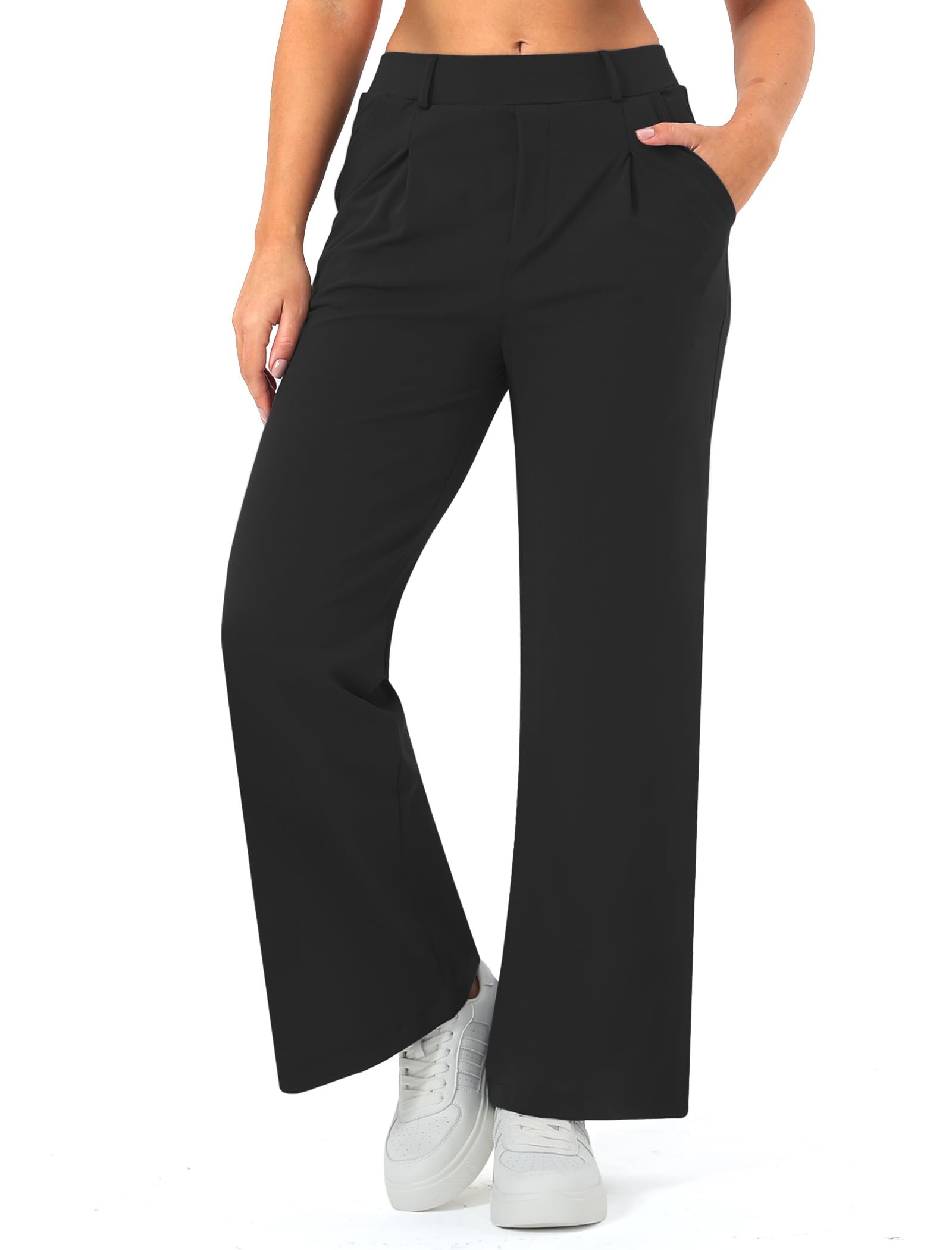 Small plans, strong opinion from Jacket — Joycatch Wide Leg Work Pants for Woman Stretchy Office Slack Dress Pants Business Trousers with Pockets