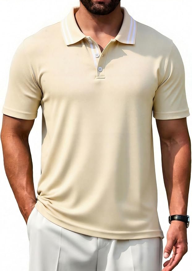 Closet called. Lightweight T-Shirt picked up — Angbater Mens Golf Shirts Athletic Polo Shirts Short Sleeve Lightweight Classic Collared Casual Slim Fit T-Shirt