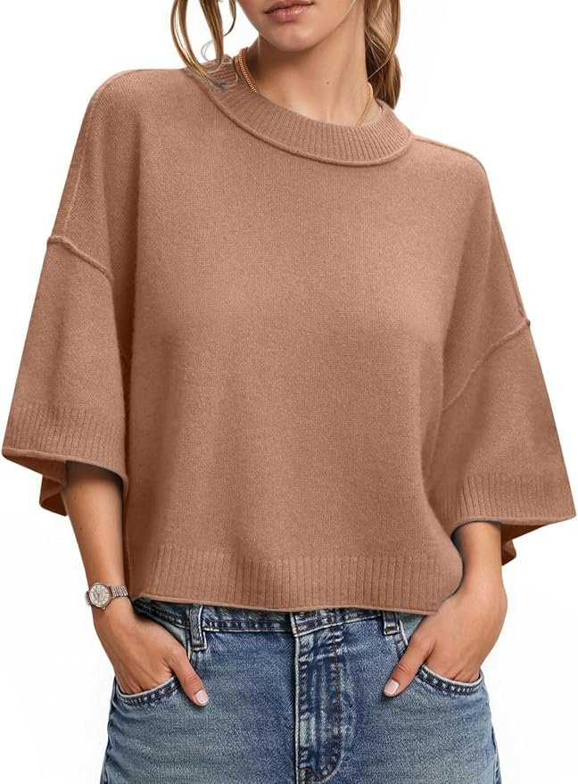 A well-suited punchline featuring Lightweight Shorts — Seiciviy Womens Sweater Tops Short Sleeve Summer Lightweight 2026 Fall Trendy Casual Crewneck Knit Business Loose Pullover