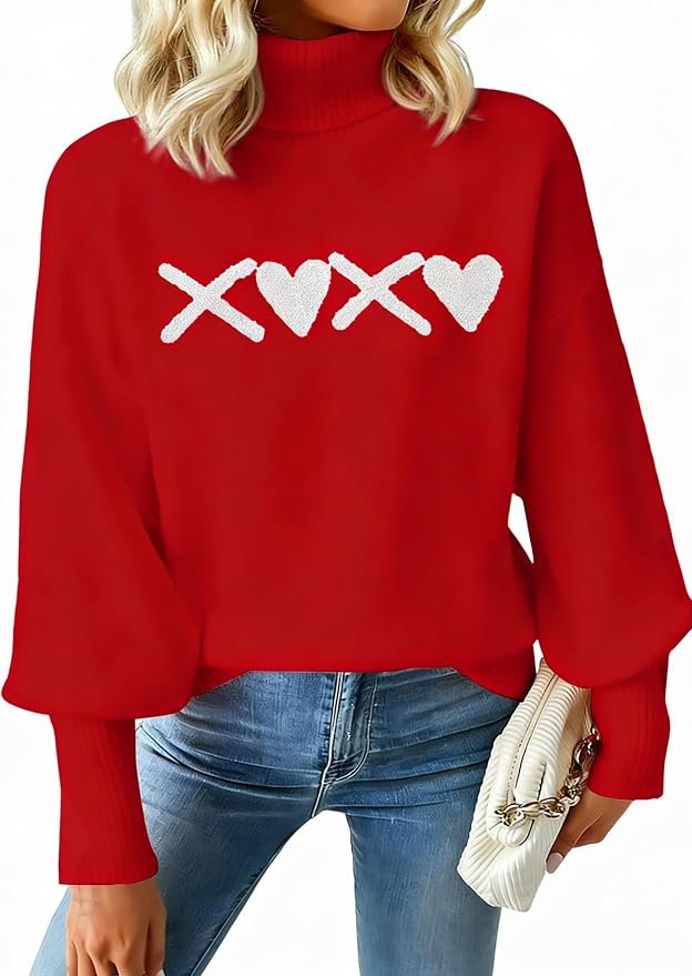 Styling Top for a golden-hour look — Myhalf Turtleneck Sweater Women Drop Shoulder Balloon Sleeve Sweaters