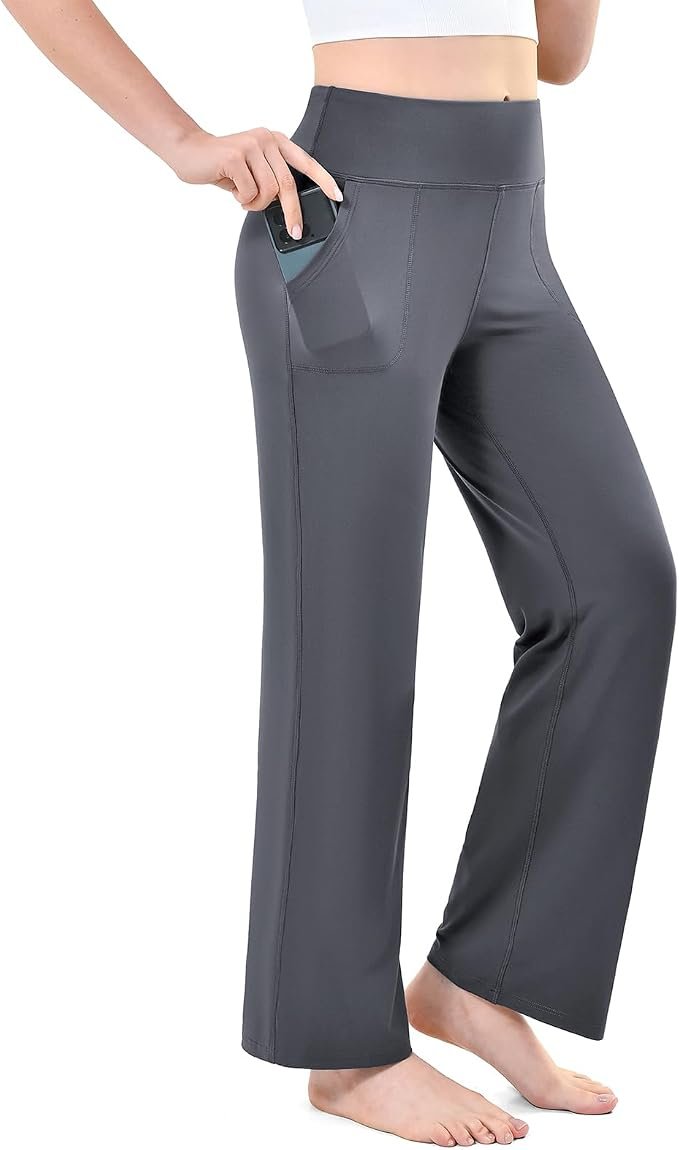 No notes, just Cropped Shirt — Leafigure Wide Leg Yoga Pants for Women,Sweatpants with Pockets