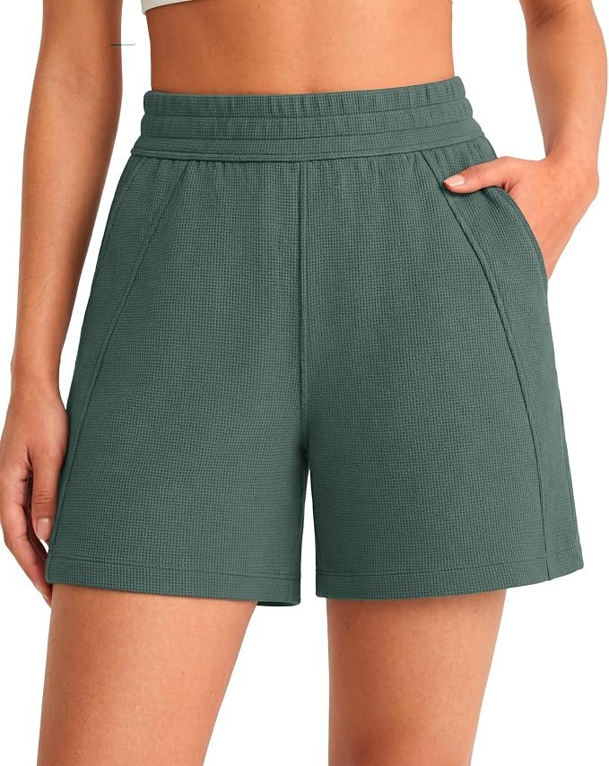 Cold front, warm welcome for Scoop-Neck Tank Top — G4Free Waffle Knit Casual Shorts for Women 4'' - High Waisted Summer Soft Athletic Shorts with Pockets