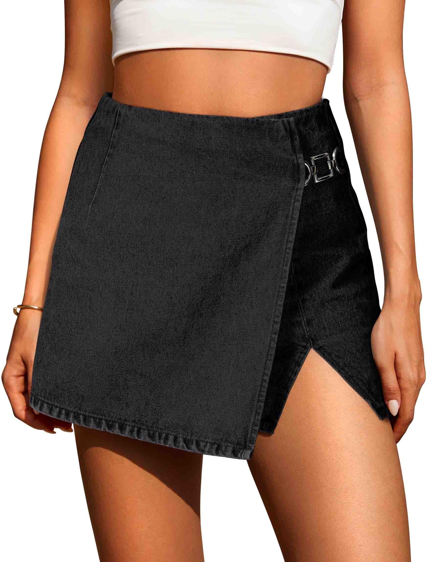 High pressure, low-effort Square-Neck Tank Top — Eddoyee Western Y2K Denim Skort for Women Stretchy High Waisted Mini Skirt Trendy Country Skirts
