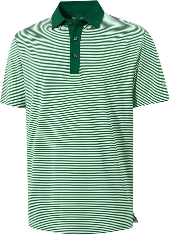 Partly cloudy, fully styled in Shorts — M Maelreg Golf Shirts for Men Moisture Wicking Dry Fit Striped Polo Performance Sport Mens Polo Shirts Short Sleeve