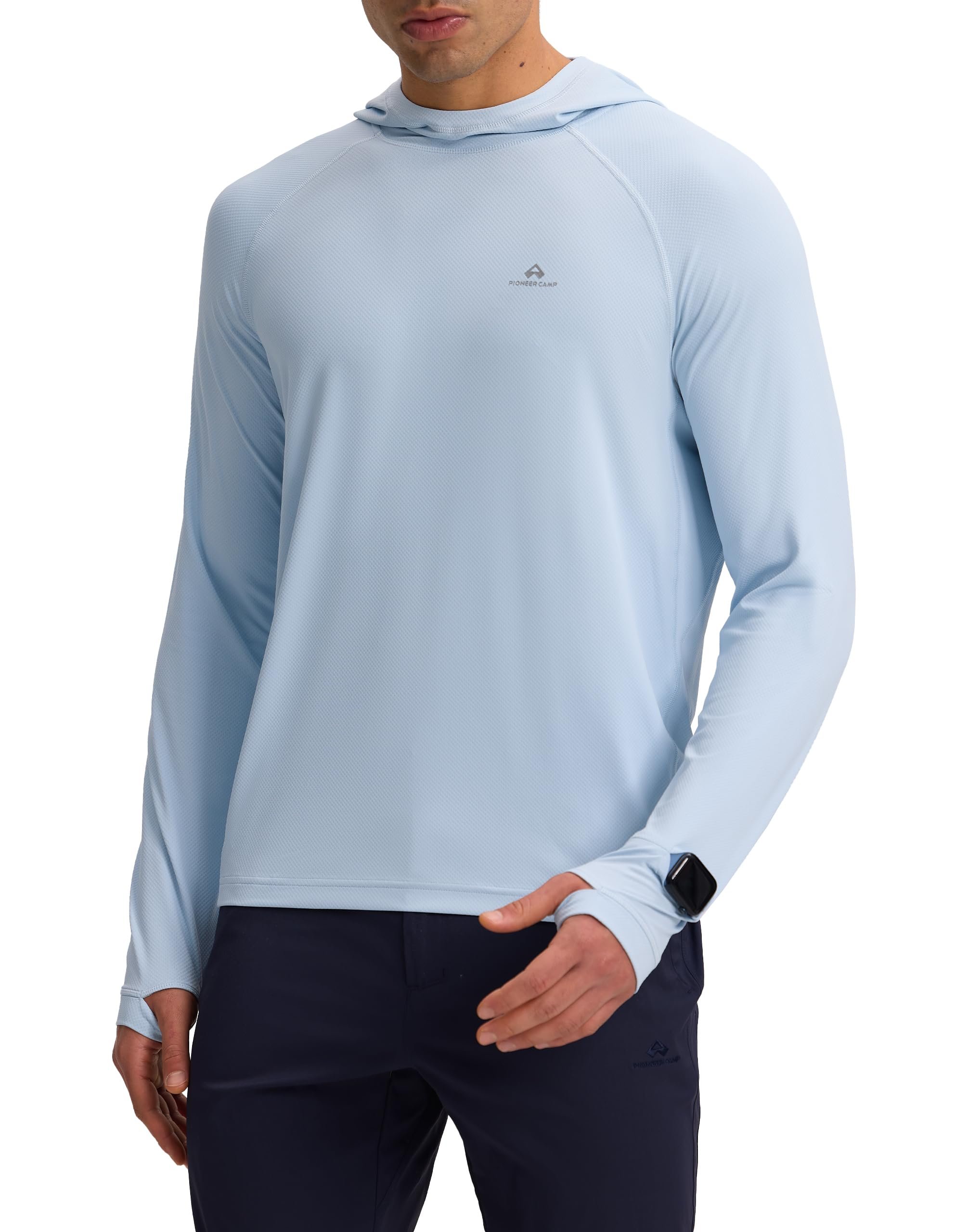 Styling Lightweight Hoodie for a morning look — Pioneer Camp Men's UPF 50+ Lightweight Sun Hoodie Quick Dry Hiking Shirt