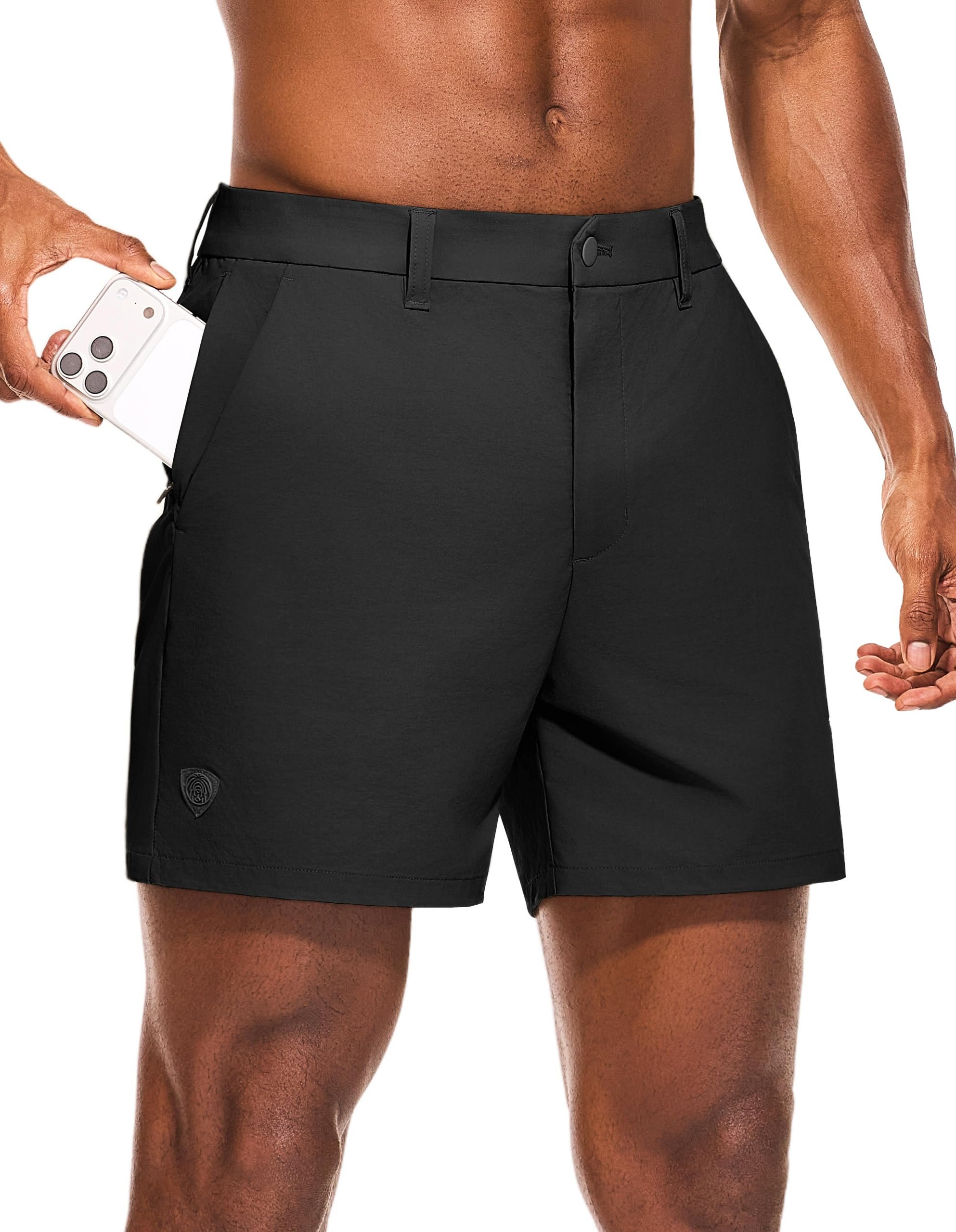 The outfit started with T-Shirt — Puli Men's Golf Shorts 5 Inch Stretch Waterproof with 5 Pockets