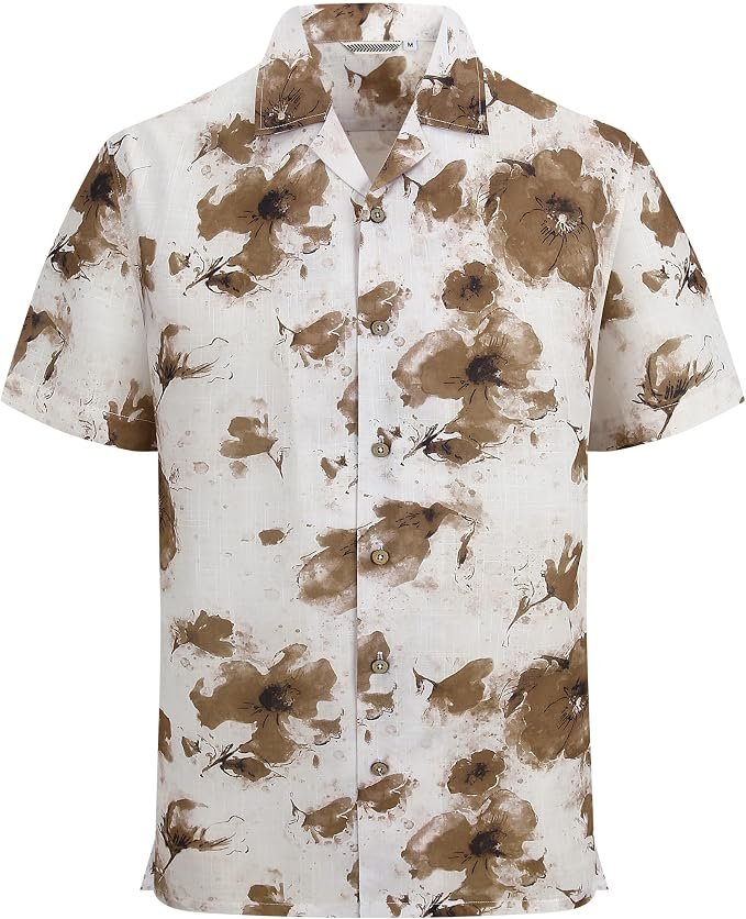 Closet called. Shirt picked up — Esabel.C Men's Hawaiian Shirt Camp Collar Tropical Shirt