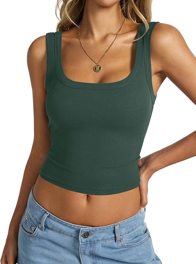 Today's main event is Cropped Square-Neck Tank Top — EasyGala Womens Ribbed Crop Tank Tops Sexy Fitted Square Neck Shirts 2026