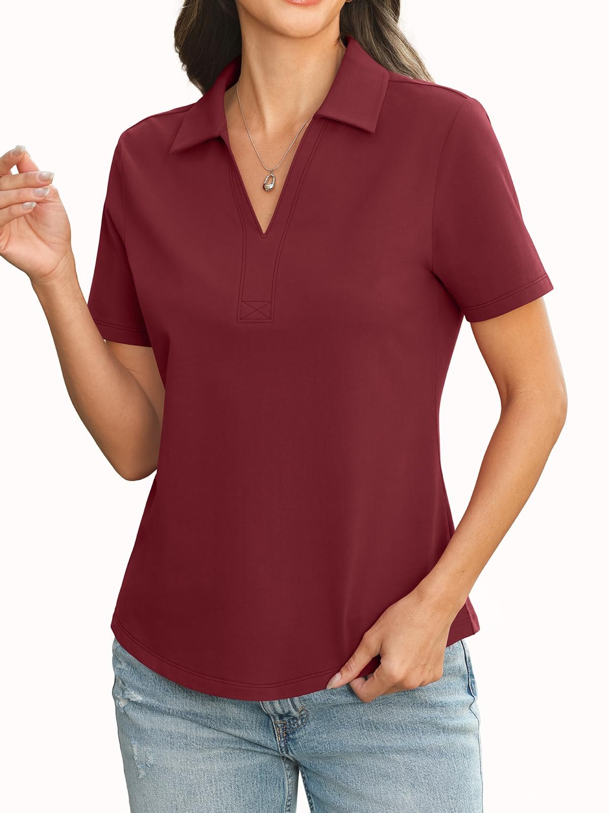 Sun out, Shorts on — EasyGala Womens Cotton Short Sleeve Polo Shirts Collared Loose Fit Tops