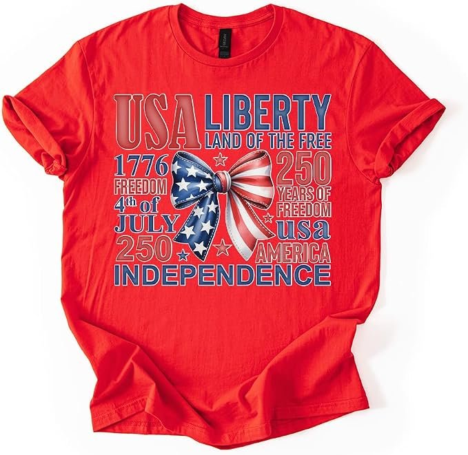 Sun out, T-Shirt on — Lizy Tee USA 250th Independence Day Tee T-Shirt Shirt 1776 2026 4th of July Patriotic Unisex