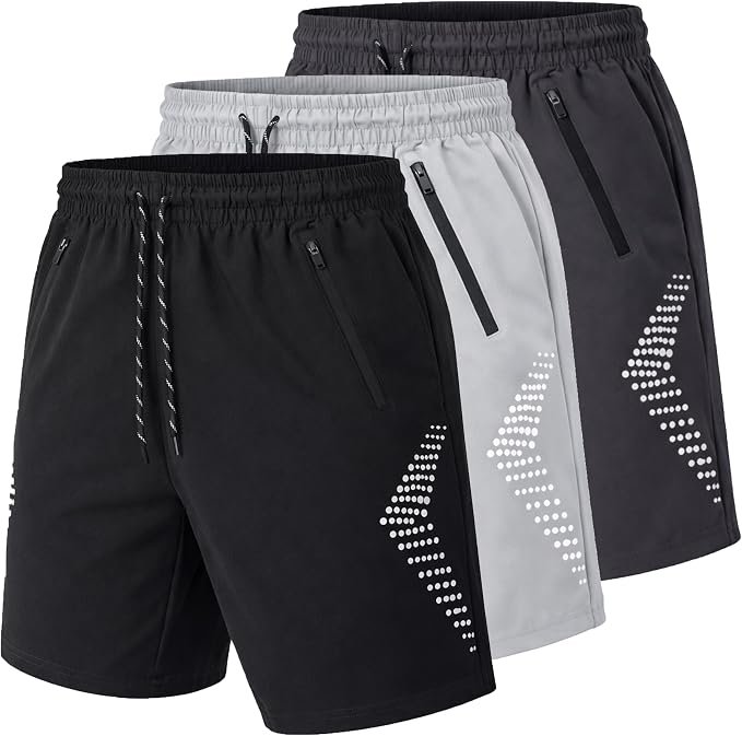 The everyday outfit that began with Shorts — Galaxy by Harvic Men’s 3-Pack Performance Training Shorts with Zipper Pockets – Quick Dry | Athletic Gym Shorts