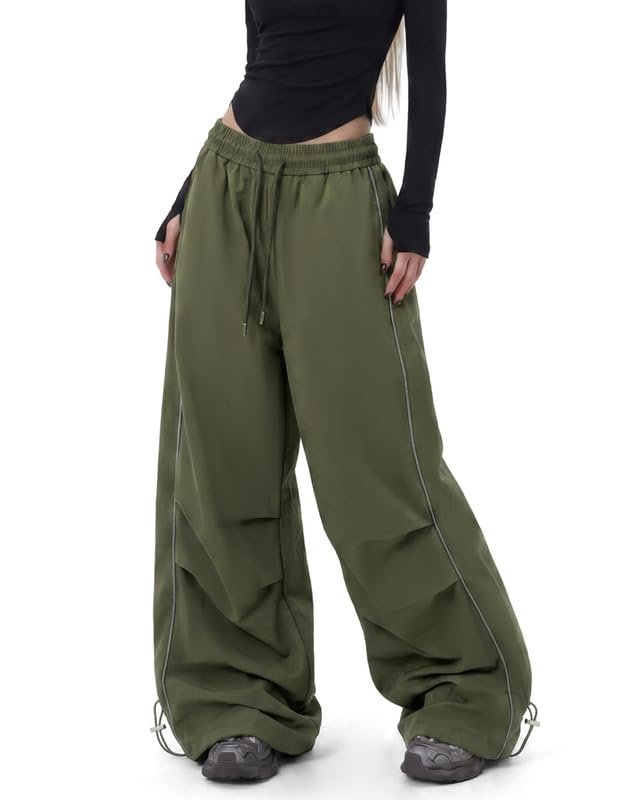 A quick cameo from Top — Nevstudio Nev Studio Women's Dance Pants Baggy Wide Leg Parachute Pants