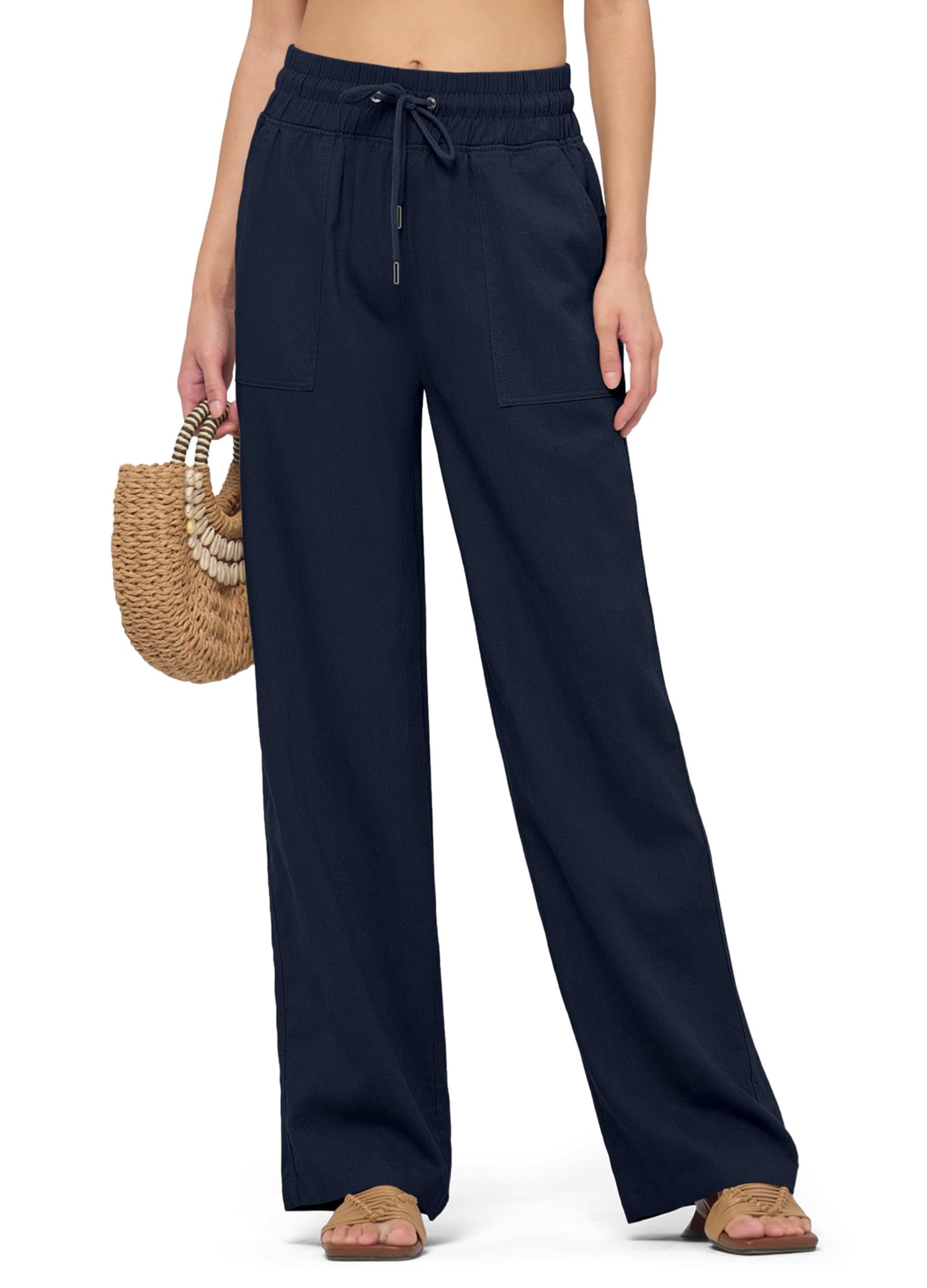 Cold front, warm welcome for Shirt — Willit Women Linen Pants Wide Leg Palazzo Trousers 29