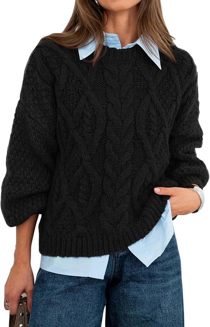 Top and Jeans made getting dressed suspiciously easy — Btfbm Womens Sweaters Fall 2026 Oversized Sweater Pullover