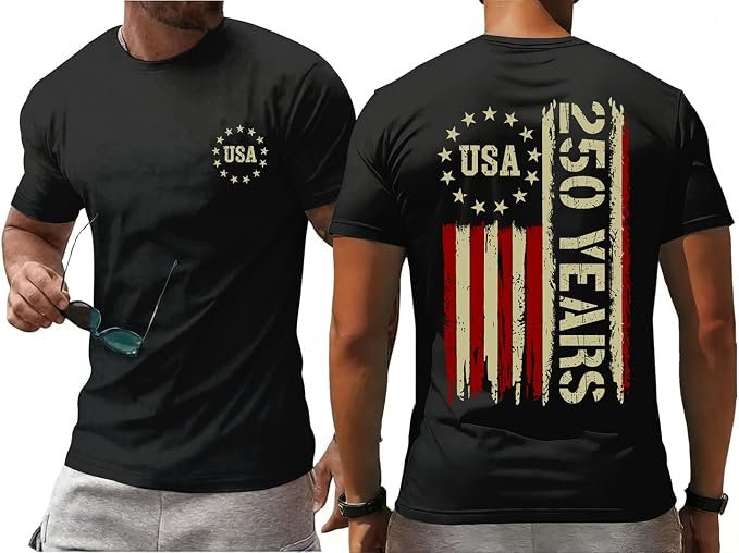 No loose threads in this Shirt argument — Tqueqrw 250 Anniversary USA Shirt Mens American Flag Tshirt