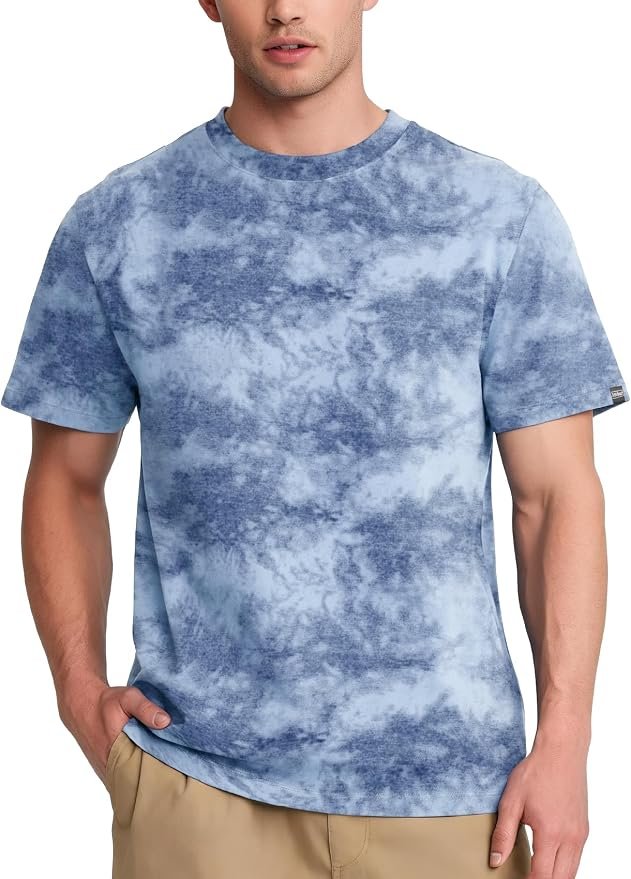T-Shirt walked into a closet and raised the bar — Ivovfanzy Mens Short Sleeve Graphic T-Shirt Tie-Dye Print Tee