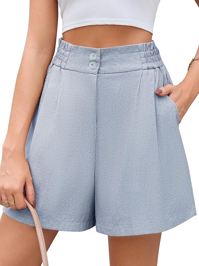 The sunset outfit that began with Cropped Hoodie — Biodeer Women's Oversized Wide Leg Shorts
