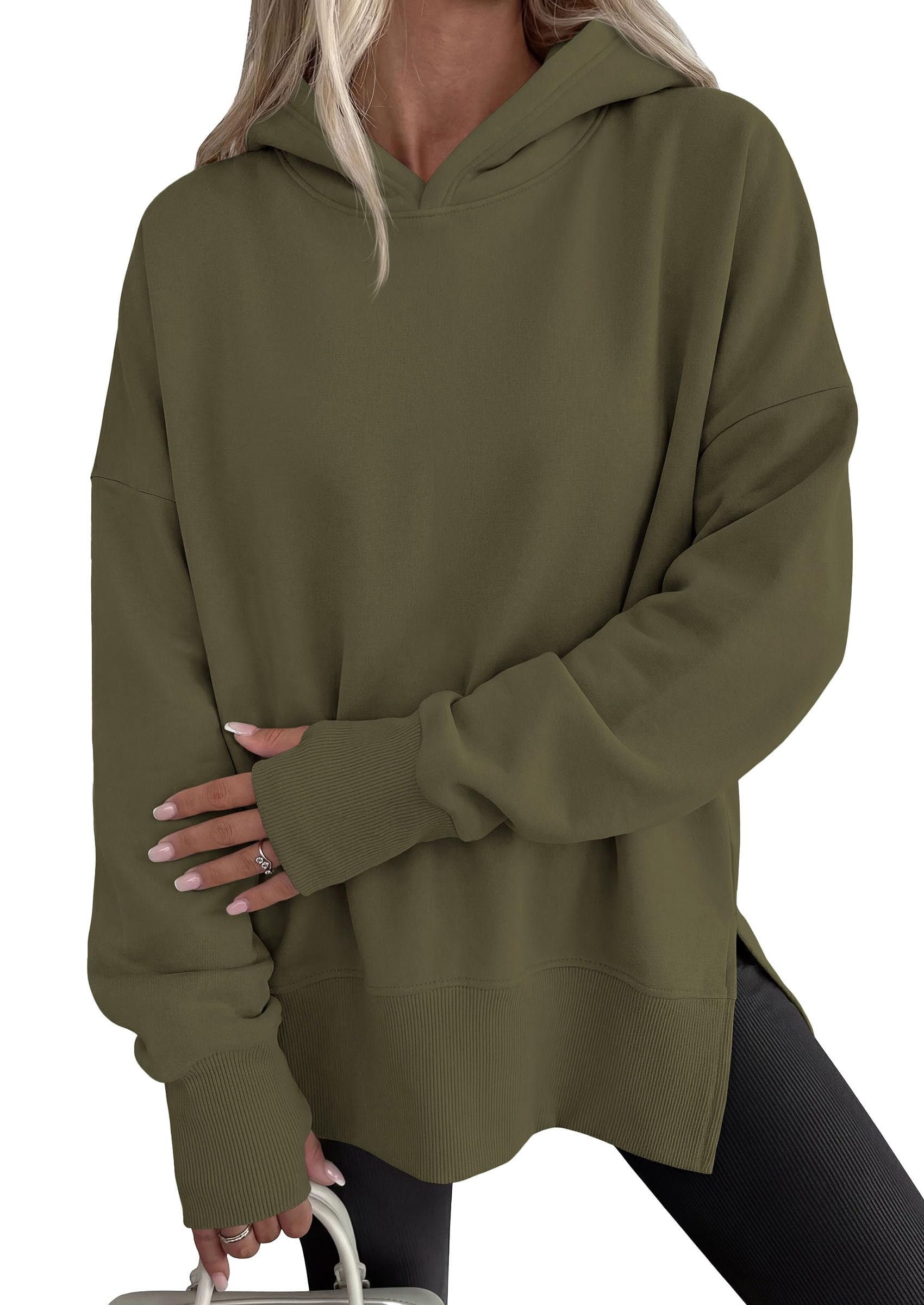 Sun out, Sweatshirt on — Prettygarden Womens Oversized Hoodies Side Slit Sweatshirts