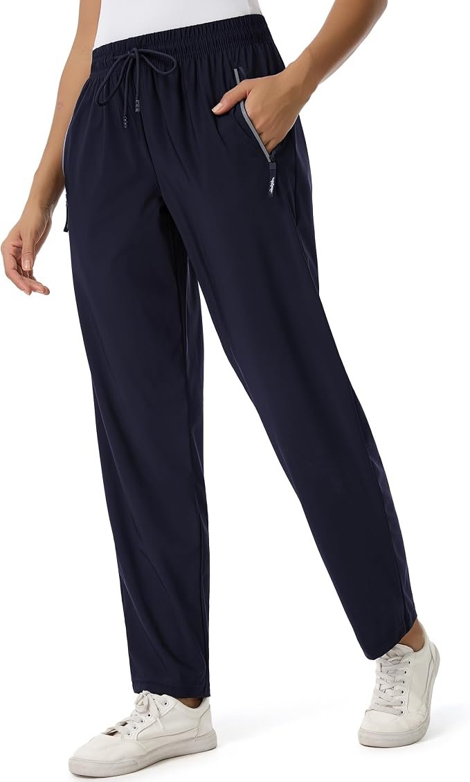 Wrinkle-free at an unreasonable hour — Airswan Stretch Active Pants for Women, Women's Hiking Cargo Travel Pants Women Blue