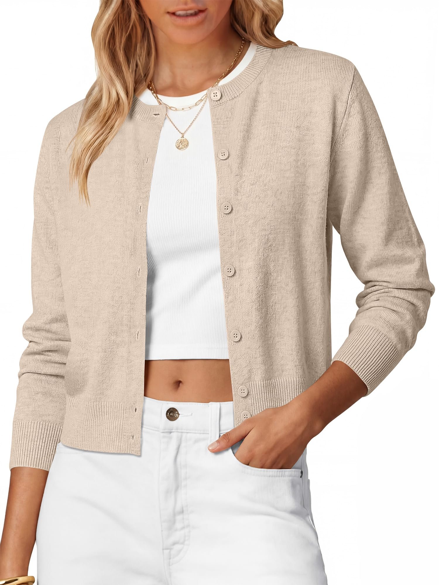 The coffee run deserved Jacket — Anrabess Cardigan Sweaters for Women Button Up 2026 Fall Outfits