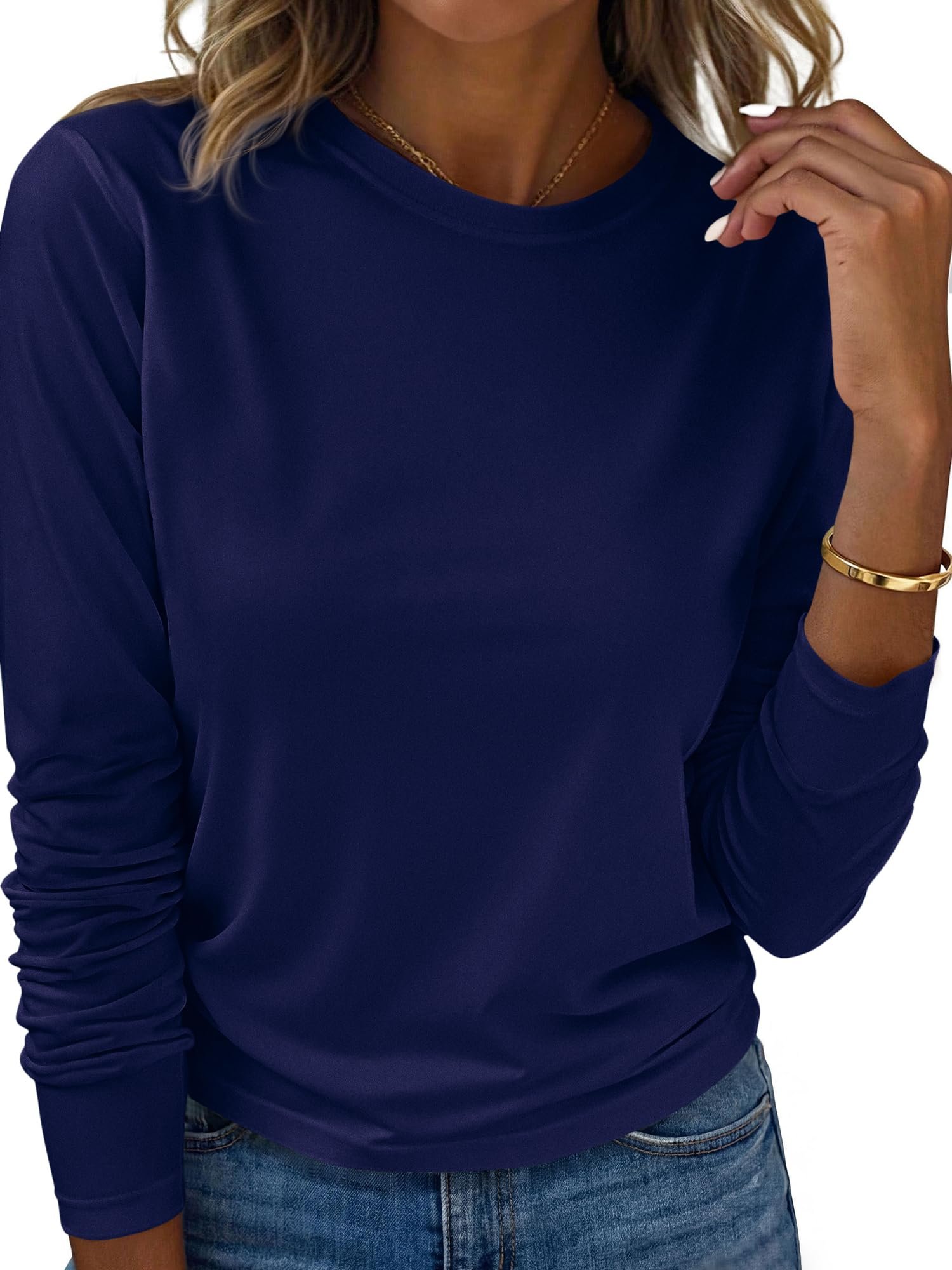 Small plans, strong opinion from Shirt — Kirundo Long Sleeve Shirts for Women Casual Knit Basic Tops
