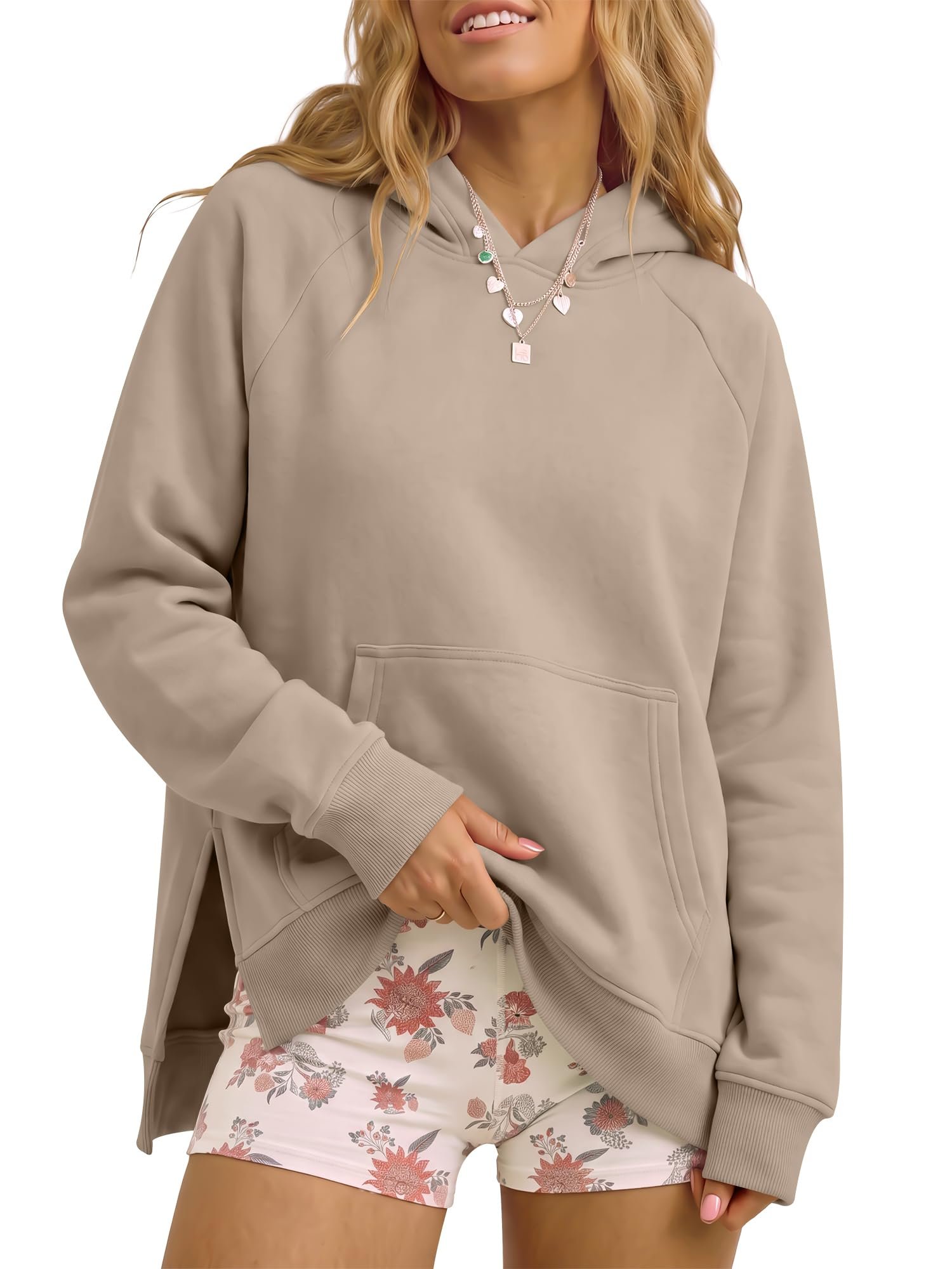 One outfit question, answered by Sweatshirt — Anrabess Womens Oversized Hoodies Slit Side Sweatshirts