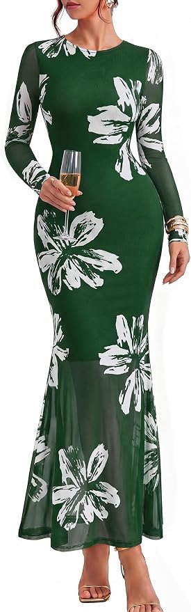 Seams like Dress won today — Prettygarden Women's Fall Long Sleeve Formal Wedding Guest Maxi Dresses