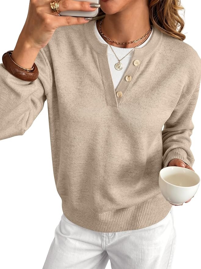 No notes, just Lightweight Top — Anrabess Sweaters for Women 2026 Fall Long Sleeve Lightweight Pullover Tops
