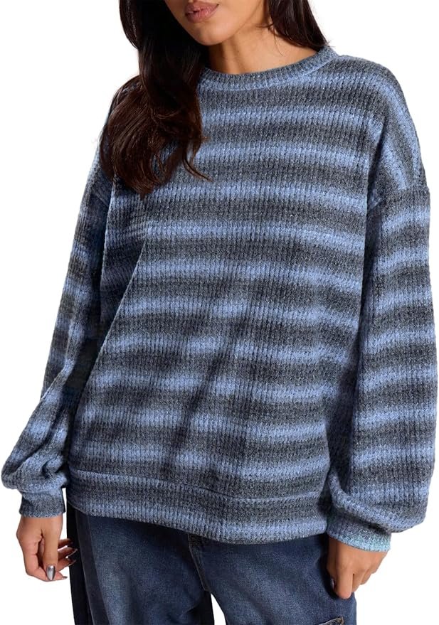 Shirt and Pants versus my very unorganized schedule — Kirundo Womens Waffle Knit Tops Casual Striped Long Sleeve Pullover Shirt
