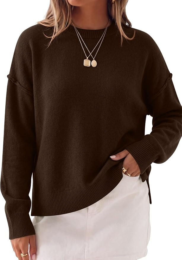 Building today's look from Top outward — Caracilia Sweaters for Women Long Sleeve Pullover Tops