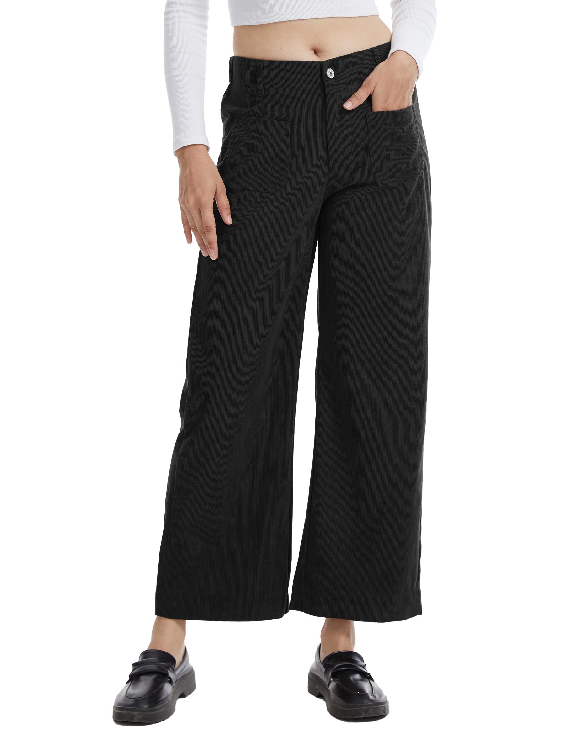 Small plans, strong opinion from Sweatshirt — Daoao Corduroy Pants Women High Waisted Straight Leg Trousers with Zipper