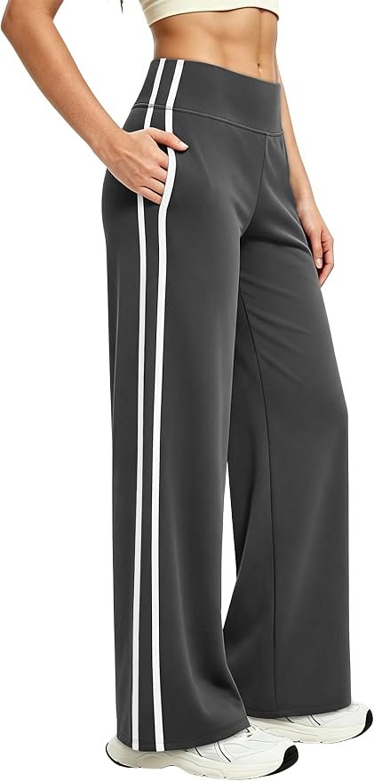 Partly cloudy, fully styled in Shirt — Alaroo Women's Pants Wide Leg High Waist with Pockets Loose Stretch Casual