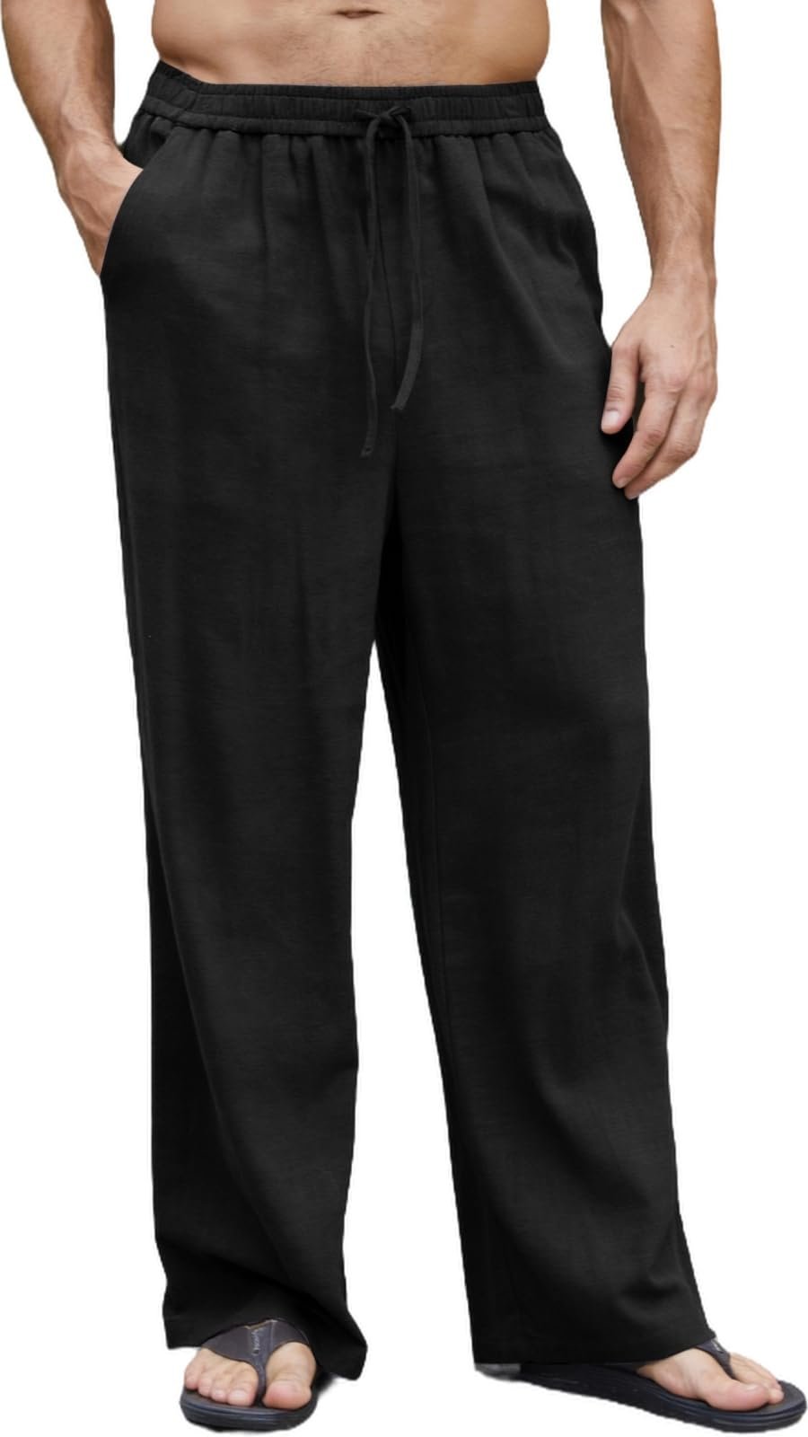 Styling Lightweight Jacket for a golden-hour look — Eisctnd Men's Linen Pants Casual Wide Leg Lightweight Summer Beach Trousers
