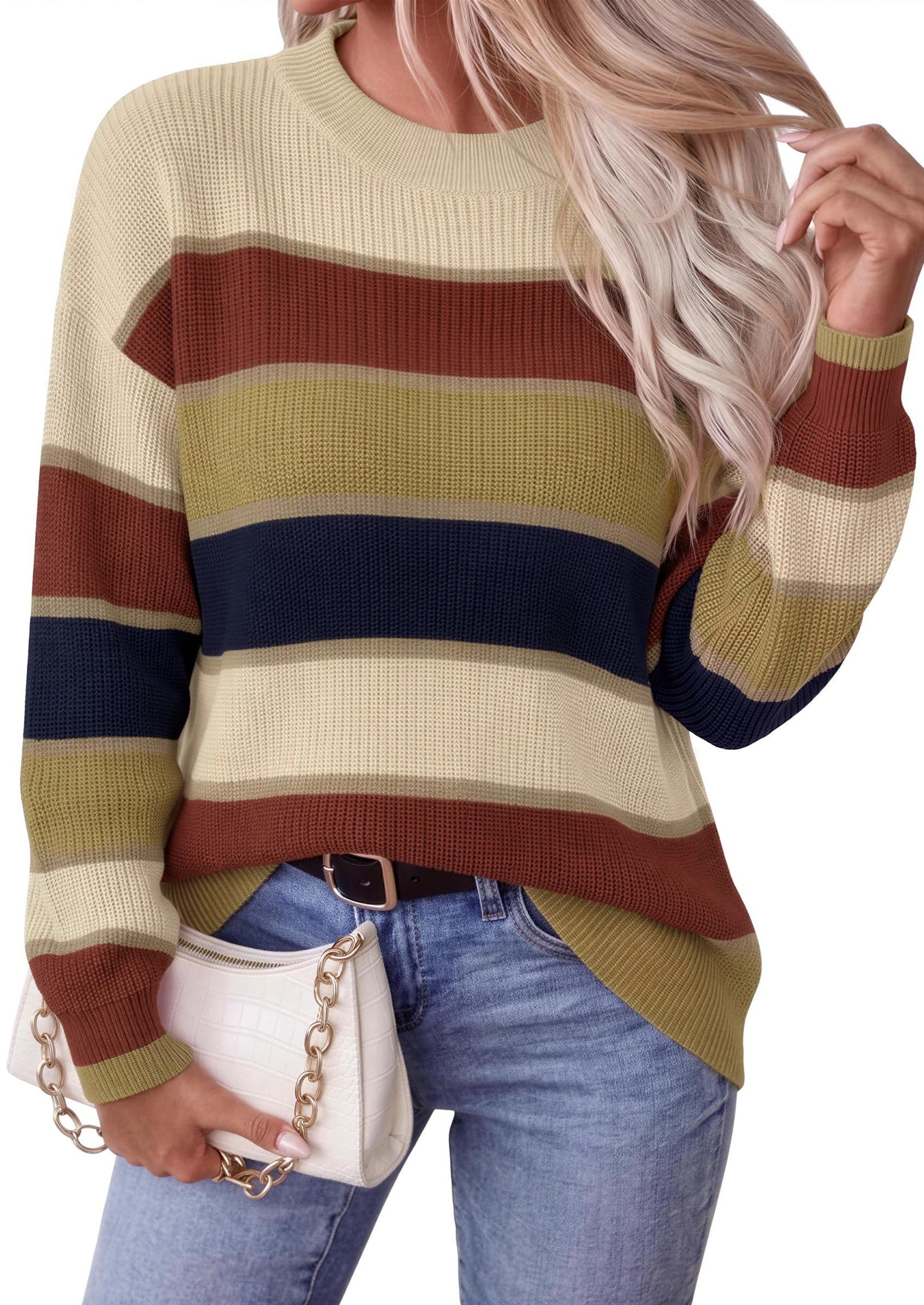 No notes, just Top — Nalanisa Women's Striped Sweater Knit Loose Fit Pullover Tops Fall 2026