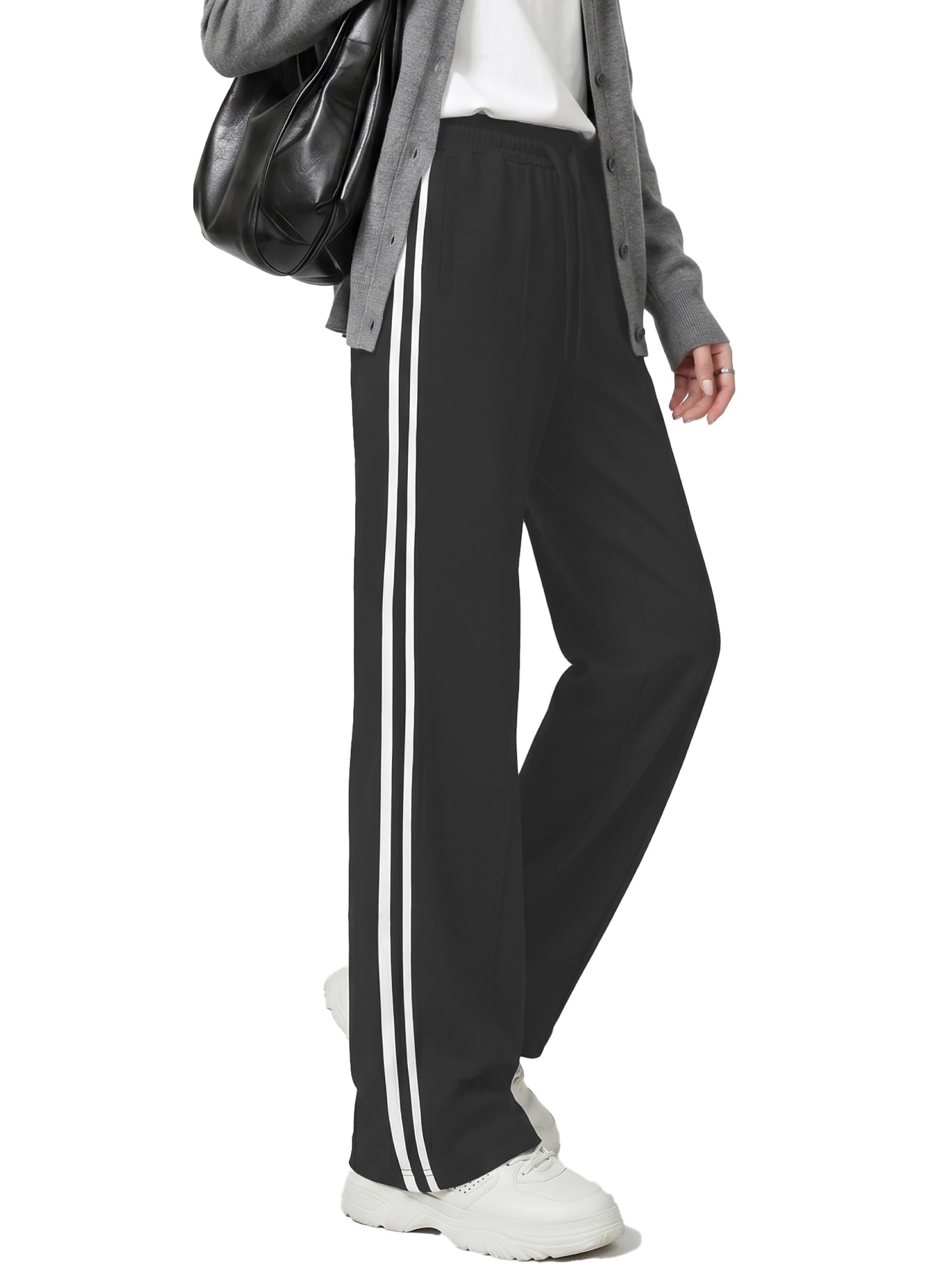 Zipper up, pockets loaded, day pending — TruVat Cotton Track Pants Womens Wide Leg Sweatpants Lounge Stretch Athletic Loose Jogging Sport Zip Pockets