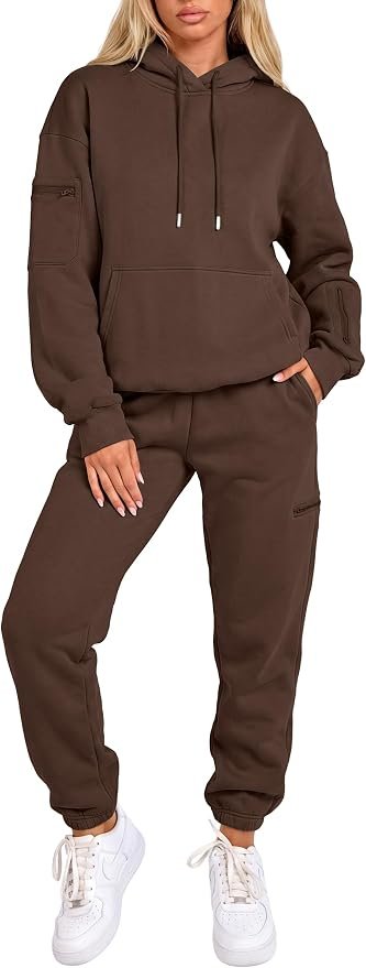 Women 2 Piece Sets Oversized crossed the closet for a change — Anrabess Women 2 Piece Sets Oversized Fleece Sweatsuits Fall Outfits