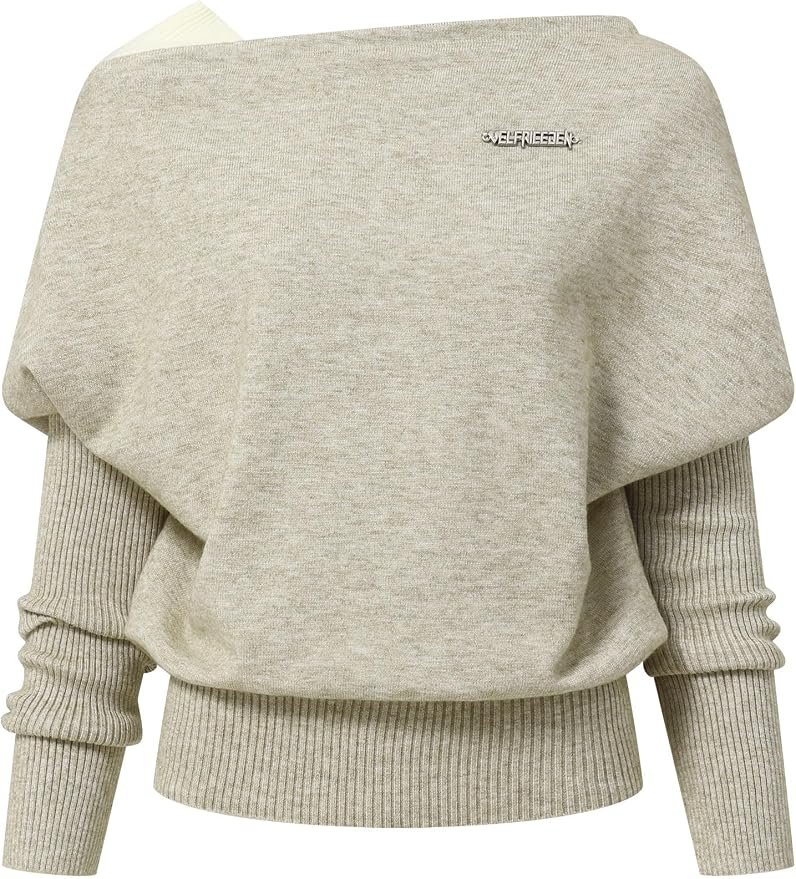 Small plans, strong opinion from Off-The-Shoulder Top — Aelfric Eden Women's Sweater Off the Shoulder Knit Batwing Long Sleeve