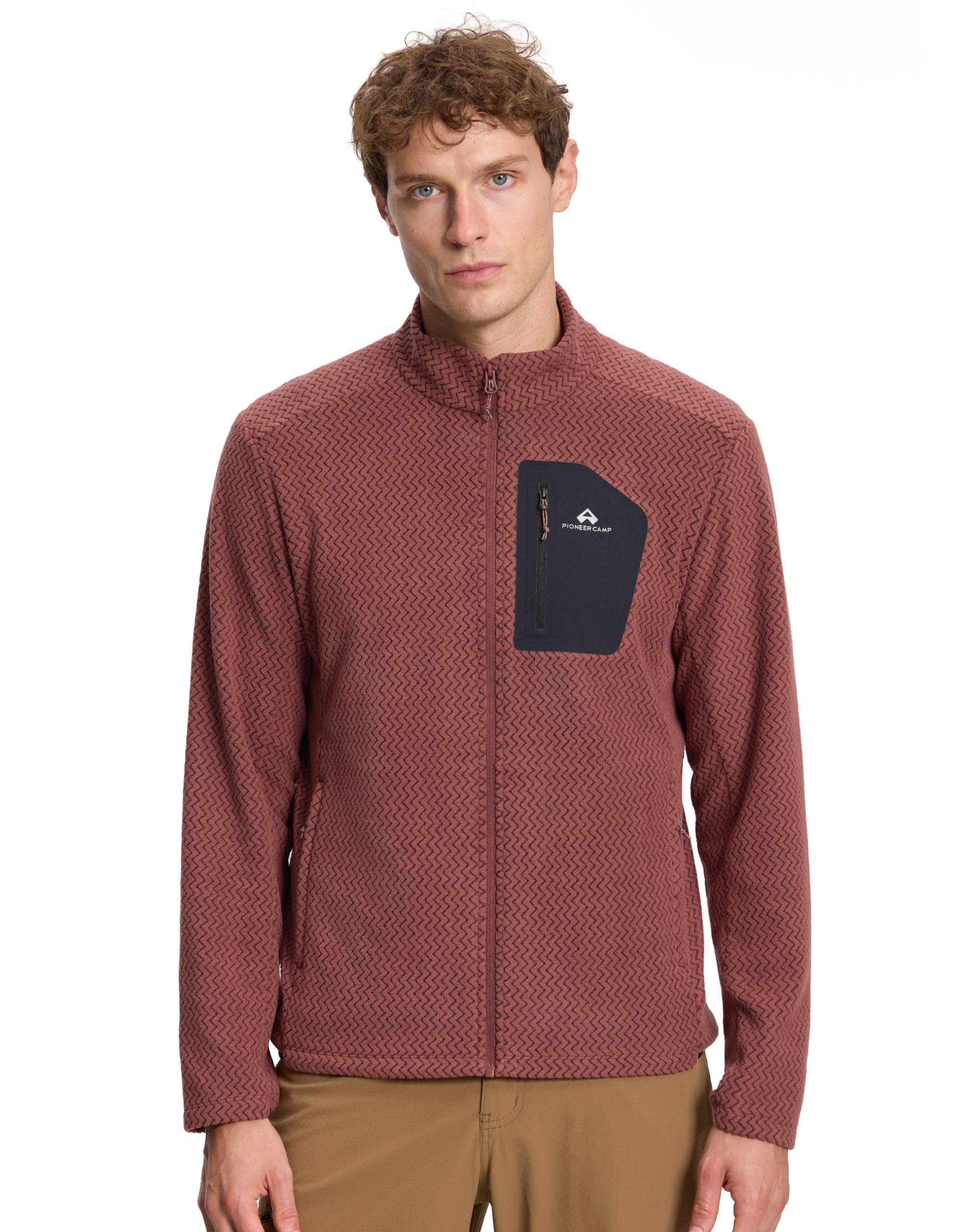 The schedule said casual; Jacket heard camera-ready — Pioneer Camp Men's Technical Fleece Jacket Full Zip Quick Dry Stretch