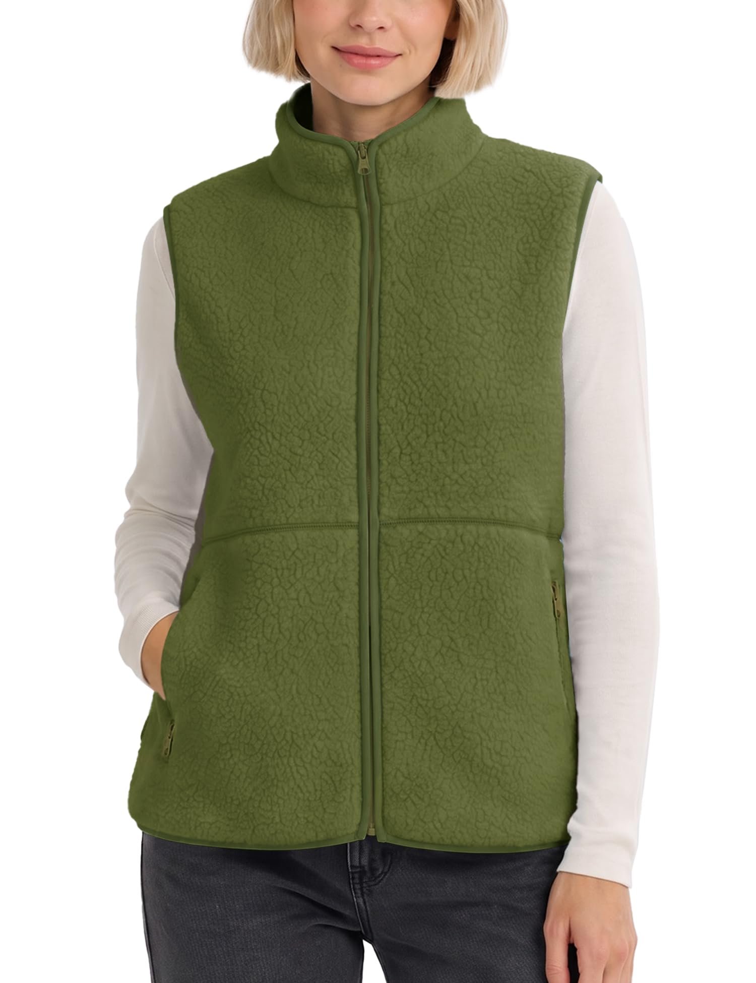 Jacket made a regular day look interesting — Lomon Womens Fuzzy Sherpa Fleece Vest Warm Sleeveless Jackets