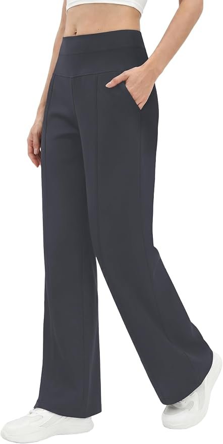 Styling Jacket for a everyday look — Ipmq Womens Wide Leg Yoga Pants Stretchy High Waist Casual Lounge Trousers
