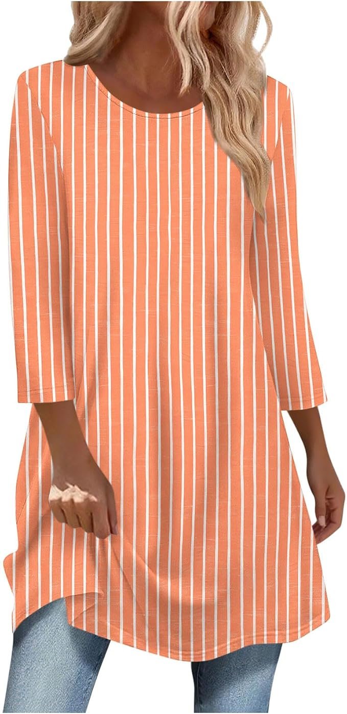 Wind advisory: T-Shirt may steal the scene — Xijieniud Long Tunic Tops for Women to Wear with Leggings,Fall Outfits