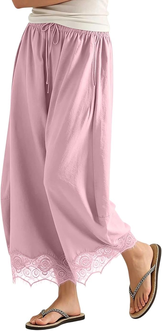 Building today's look from Jacket outward — Xijieniud Lace Trim Pants for Women with Pockets,Summer Fall Outfits 2026