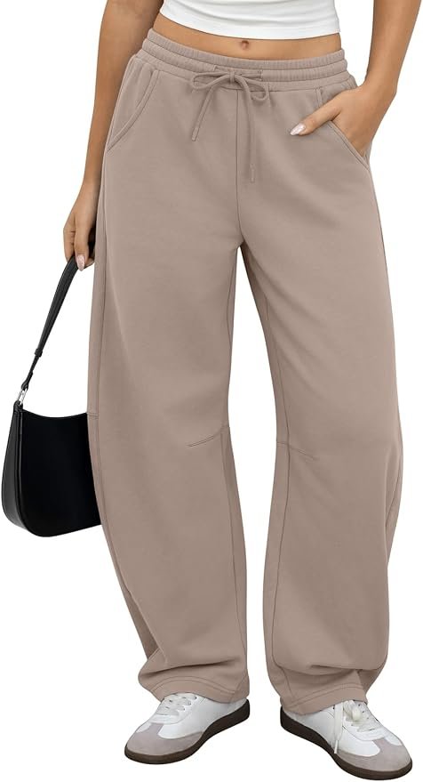 Short sleeves, long pants, full commitment — EasyGala Womens Barrel Baggy Sweatpants Fleece Wide Leg Lounge Pants