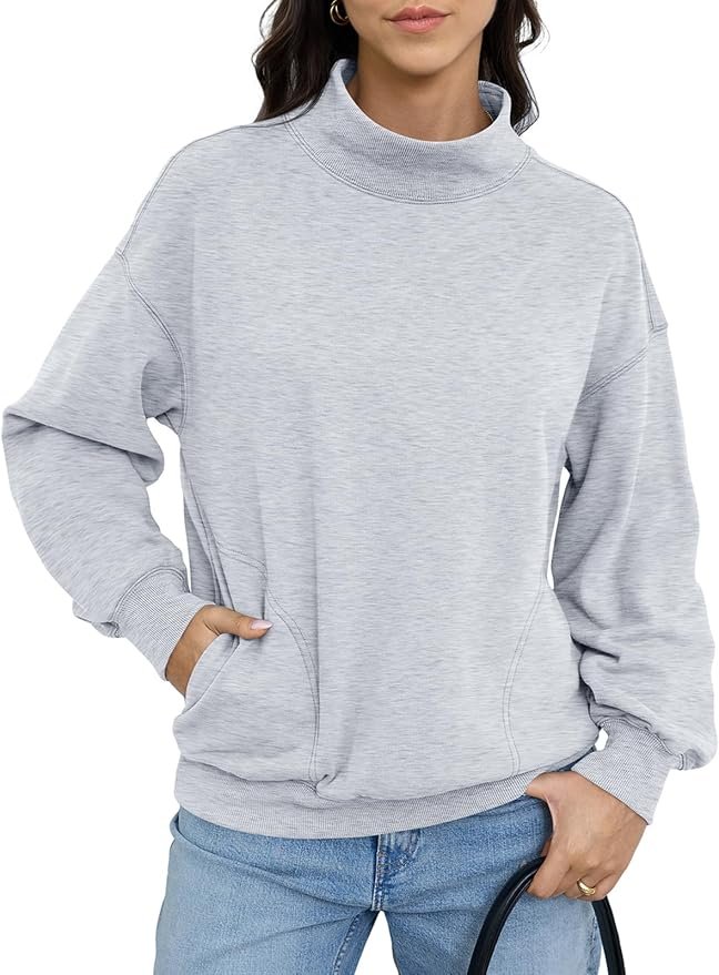 Two pockets on top, two zips below — EasyGala Womens Fleece Lined Mock Neck Sweatshirts with Side Pockets 2026