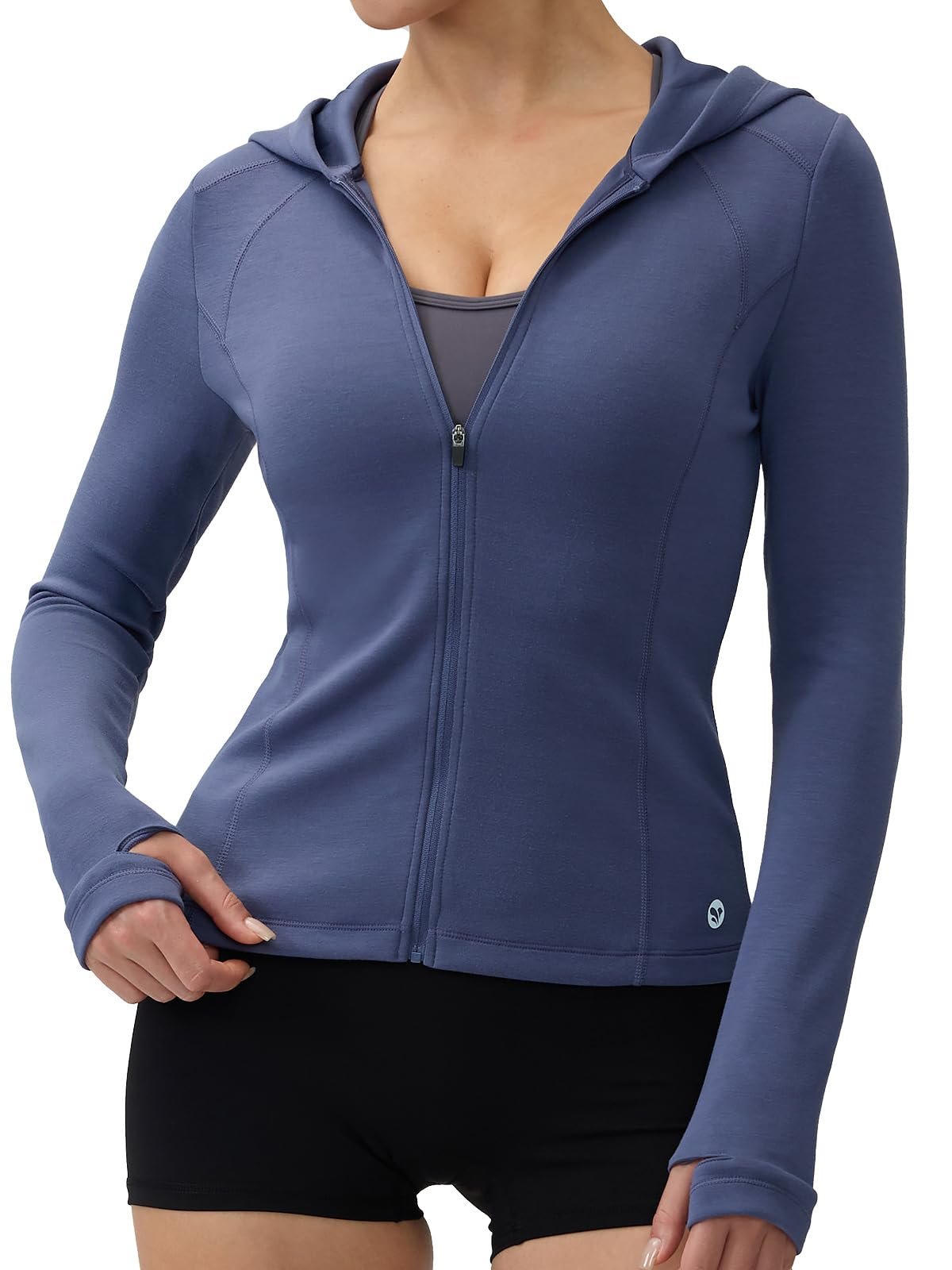 Cropped Hoodie changed the energy of this look — Aarya Cropped Workout Jackets for Women Slim Fit Zip Up Athletic Hoodie