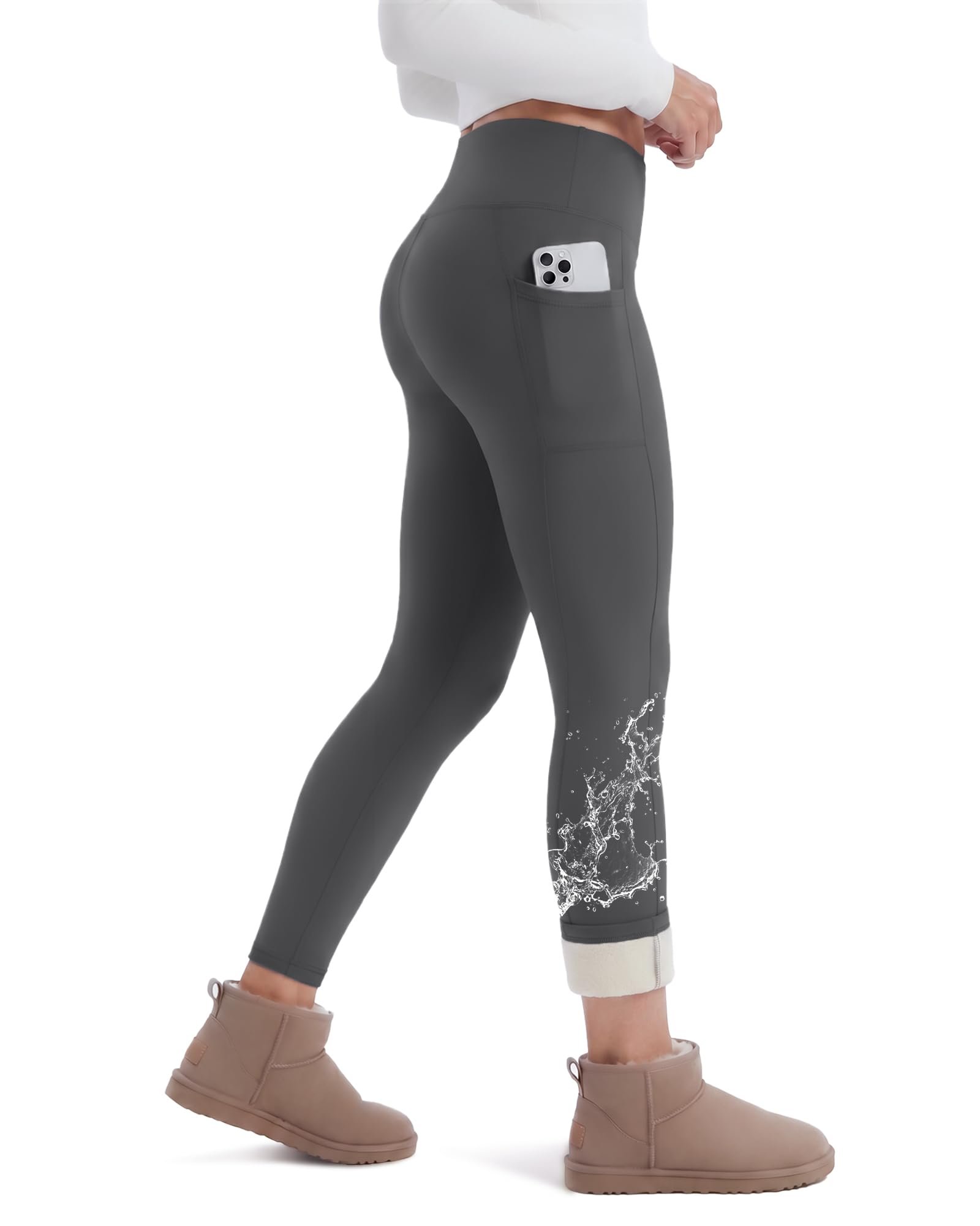 Sun out, Lightweight Top on — Gayhay Fleece Lined Leggings Women with Pockets - Winter Thermal Water Resistant