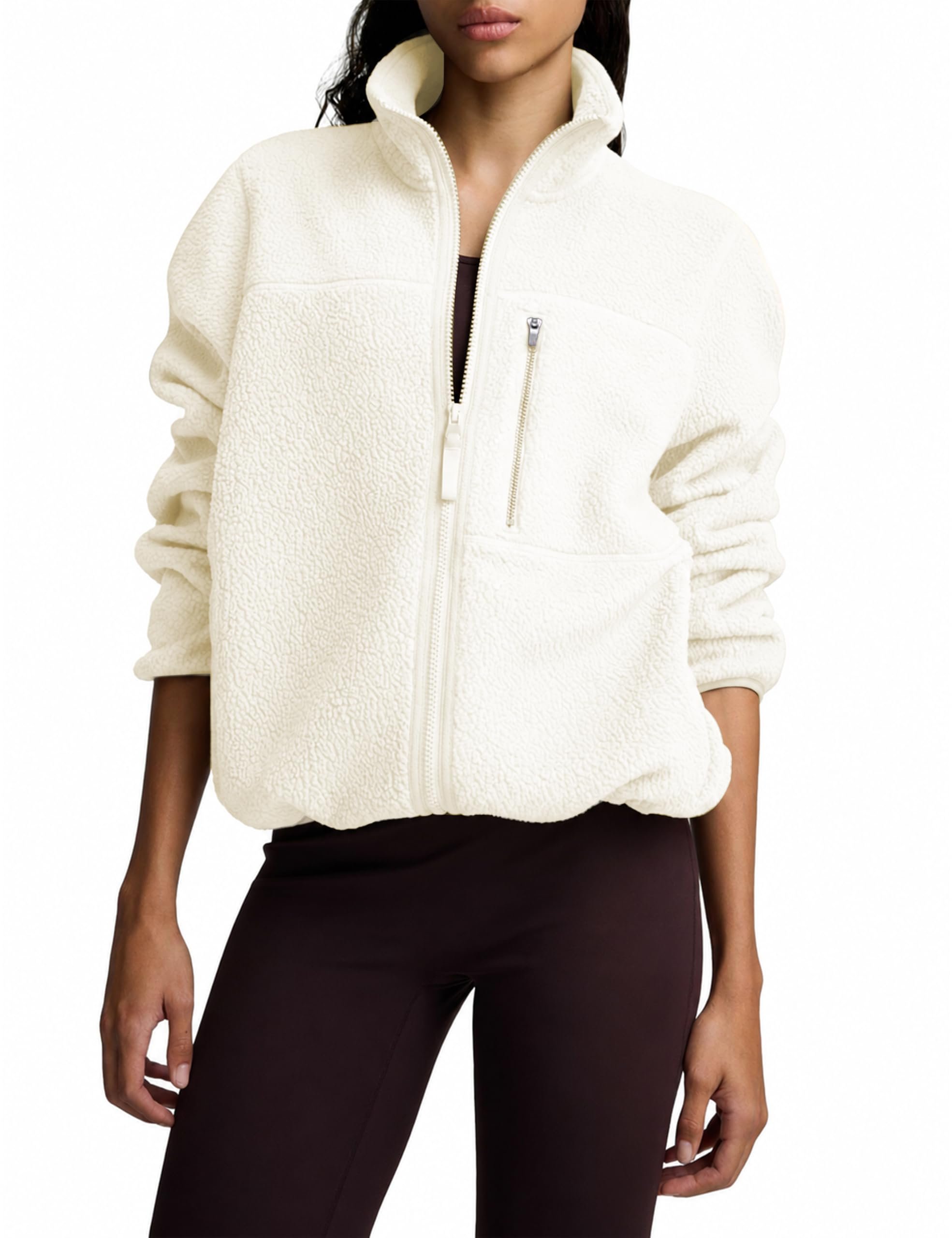 Closet called. Jacket picked up — Yegthou Womens Sherpa Fleece Jackets Casual Zipper Fuzzy Warm Coat