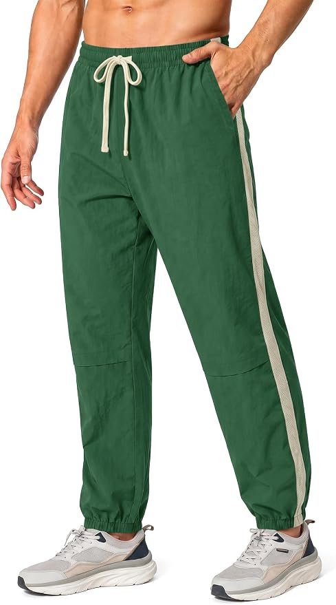 Partly cloudy, fully styled in Shorts — Yousify Men's Baggy Parachute Pants Casual Workout Joggers with Pockets