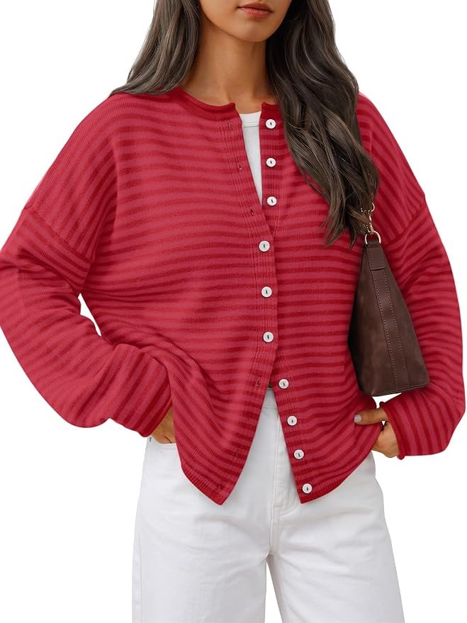 The schedule said casual; Jacket heard camera-ready — Trendy Queen Rolled Edge Striped Oversized Cardigan 2026 Fall Fashion